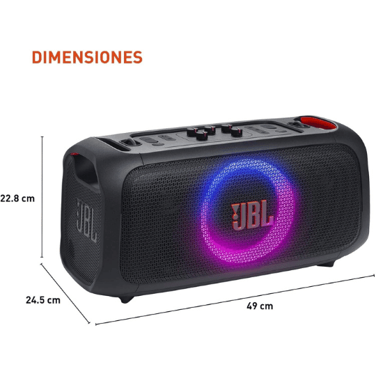 4 JBL PartyBox On-The-Go Essential - Portable Party Speaker with Built-in Lights and Wireless mic