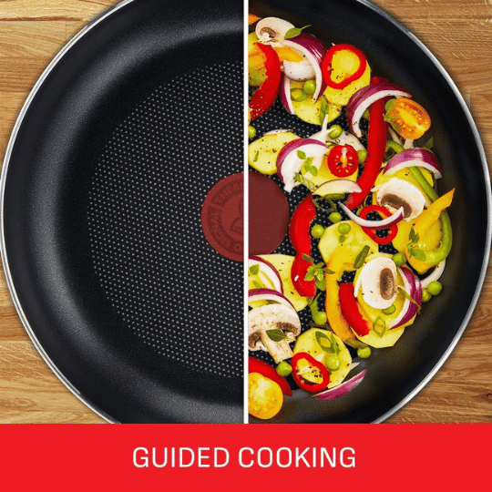 4 Tefal Essential Non-Stick 5-Piece Pan Set, Glass Lids, Black