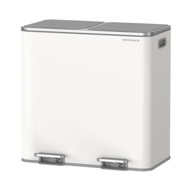 5155LIKy-8L._SL1500_ SONGMICS Dual Rubbish Bin Metal Recycling Bin with 15 Rubbish Bags