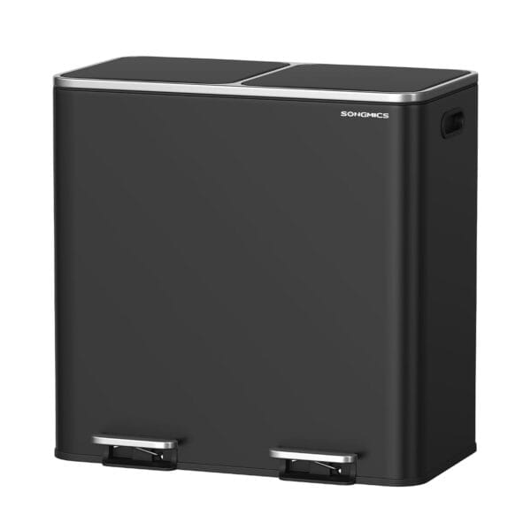 516wl9tg50L._SL1500_ SONGMICS Dual Rubbish Bin, Metal Recycling Bin with 15 Rubbish Bags