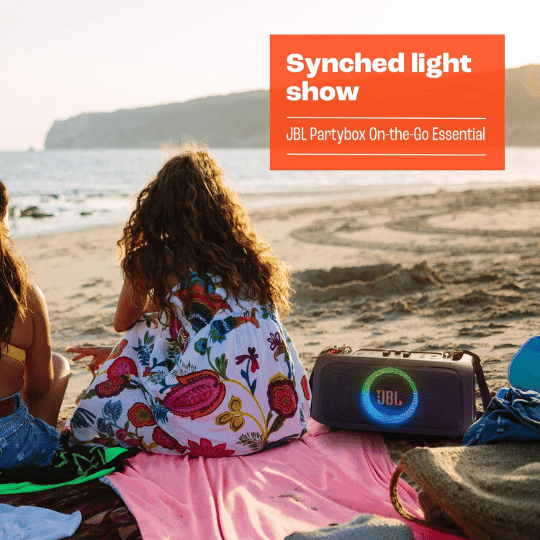 6 JBL PartyBox On-The-Go Essential - Portable Party Speaker with Built-in Lights and Wireless mic