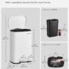 SONGMICS Kitchen Bin 13 Gallon (50 L) White