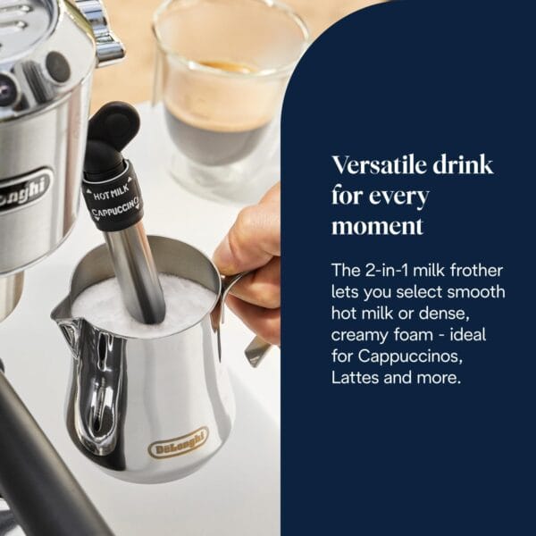De'Longhi Dedica Style - Manual Espresso Machine Manual Milk Frother Metal [Energy Class B]