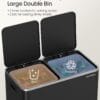719lhHCFqDL._SL1500_ SONGMICS Dual Rubbish Bin, Metal Recycling Bin with 15 Rubbish Bags