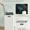 71eyq6Fu04L._SL1500_ SONGMICS Dual Rubbish Bin Metal Recycling Bin with 15 Rubbish Bags
