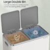 71jM-c9TLSL._SL1500_ SONGMICS Dual Rubbish Bin Metal Recycling Bin with 15 Rubbish Bags