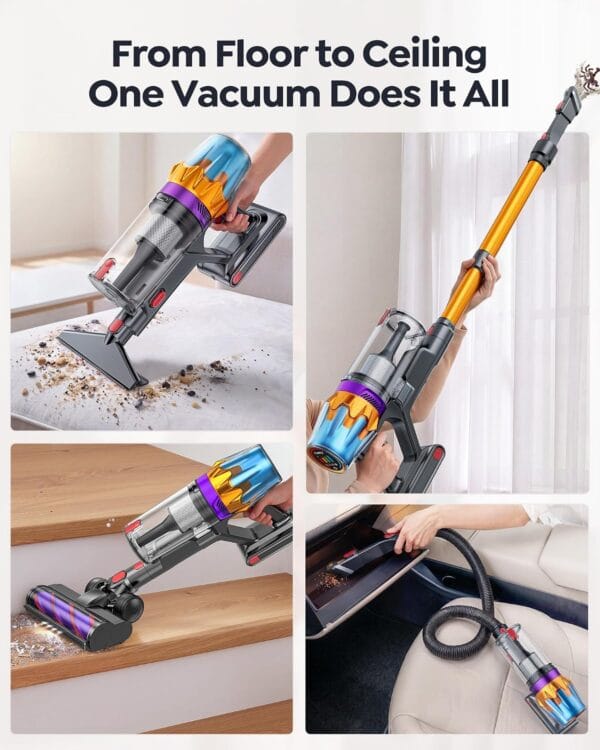 818AROvDoNL._AC_SL1500_ 80Mins Cordless Vacuum Cleaner, 650W 55Kpa Stick Vacuum Cleaner for Home