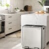 818xz4o2V2L._AC_SL1500_ SONGMICS Trash Can, 2 x 8 Gallon (2 x 30 L) Garbage Can for Kitchen with 15 Trash Bags