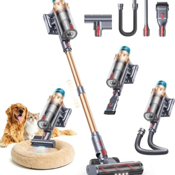 81ArzYSAbOL._AC_SL1500_ SMOTURE Cordless Vacuum Cleaner, 55KPa 650W Stick Cordless Vacuum