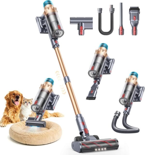 81ArzYSAbOL._AC_SL1500_ SMOTURE Cordless Vacuum Cleaner, 55KPa 650W Stick Cordless Vacuum
