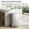 81G+70GvcQL._SL1500_ EKO Madison Brushed Stainless 50 Liter/13.2 Gallon Step Trash Can with Inner Liner