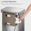 81ZQFJ3MTIL._AC_SL1500_ EKO Hudson Matte Stainless 50 Liter/13.2 Gallon Step Trash Can with Rear Trash Bag Storage Compartment