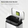 81eKpAcGKzL._SL1500_ EKO Madison Brushed Stainless 50 Liter/13.2 Gallon Step Trash Can with Inner Liner