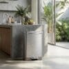 81i66NRaq-L._AC_SL1500_ EKO Hudson Matte Stainless 50 Liter/13.2 Gallon Step Trash Can with Rear Trash Bag Storage Compartment