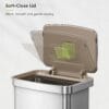 81qLBNUs+aL._AC_SL1500_ EKO Hudson Matte Stainless 50 Liter/13.2 Gallon Step Trash Can with Rear Trash Bag Storage Compartment