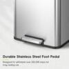 81rifjn3c6L._SL1500_ EKO Madison Brushed Stainless 50 Liter/13.2 Gallon Step Trash Can with Inner Liner