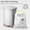 81vQr3AuQ-L._AC_SL1500_ EKO Hudson Matte Stainless 50 Liter/13.2 Gallon Step Trash Can with Rear Trash Bag Storage Compartment